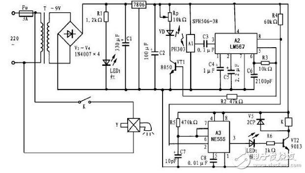 由LM567组成的红外线自动洗手器（五种红外线自动洗手器威廉希尔官方网站
详解）