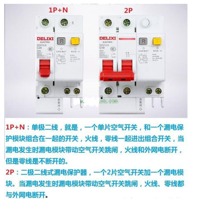 空气开关1p和2p的区别