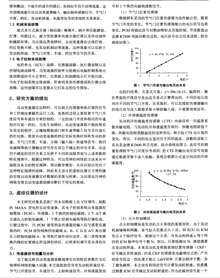 汽车自动变速器故障诊断系统虚拟仪器的设计