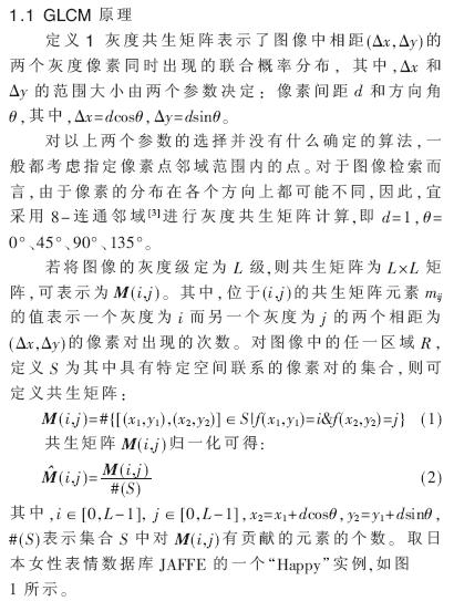 基于灰度的共生矩阵法的人脸表情识别探究