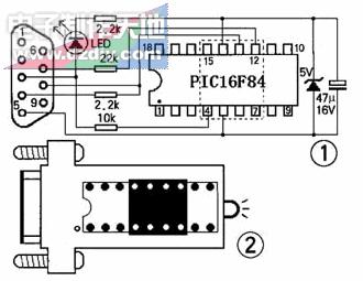 9个元件制作的PIC16F84编程器图解
