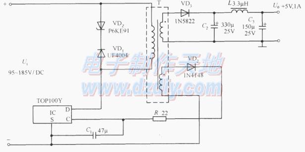 <b class='flag-5'>TOP100Y</b><b class='flag-5'>构成</b>的+5V、1A<b class='flag-5'>输出</b>的反激式直流<b class='flag-5'>开关</b>稳压电源威廉希尔官方网站
,<b class='flag-5'>TOP</b>110 POWER SUPPLY