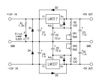 正负12V转正负5V线性稳压威廉希尔官方网站
制作,12v -5v power regulator