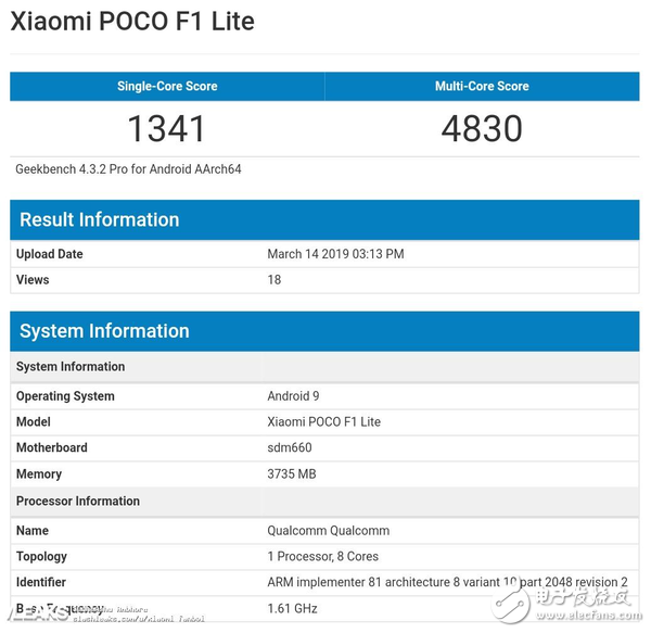 小米Pocophone F1 Lite曝光采用了骁龙660处理器具有很高的性价比