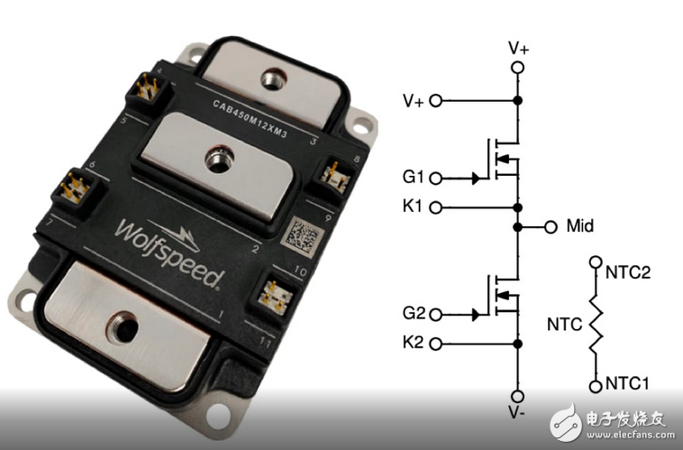 Wolfspeed推出适用于电动车充电器的1200V 450A全碳化硅半桥模块