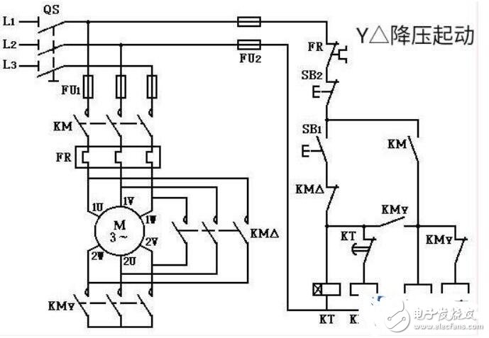 电机配三个交流接触器的两种起动方式
