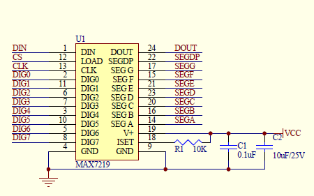 <b class='flag-5'>MAX7219</b><b class='flag-5'>点阵</b>的原理图免费下载