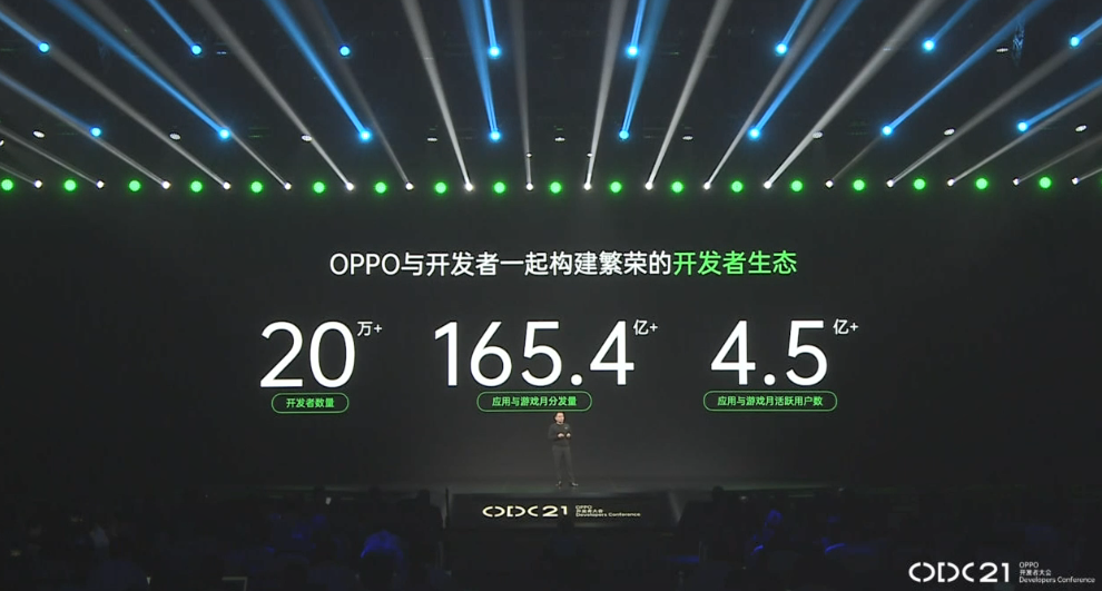 2021年OPPO开发者大会 OPPO应用与游戏月活跃用户数突破4.5亿