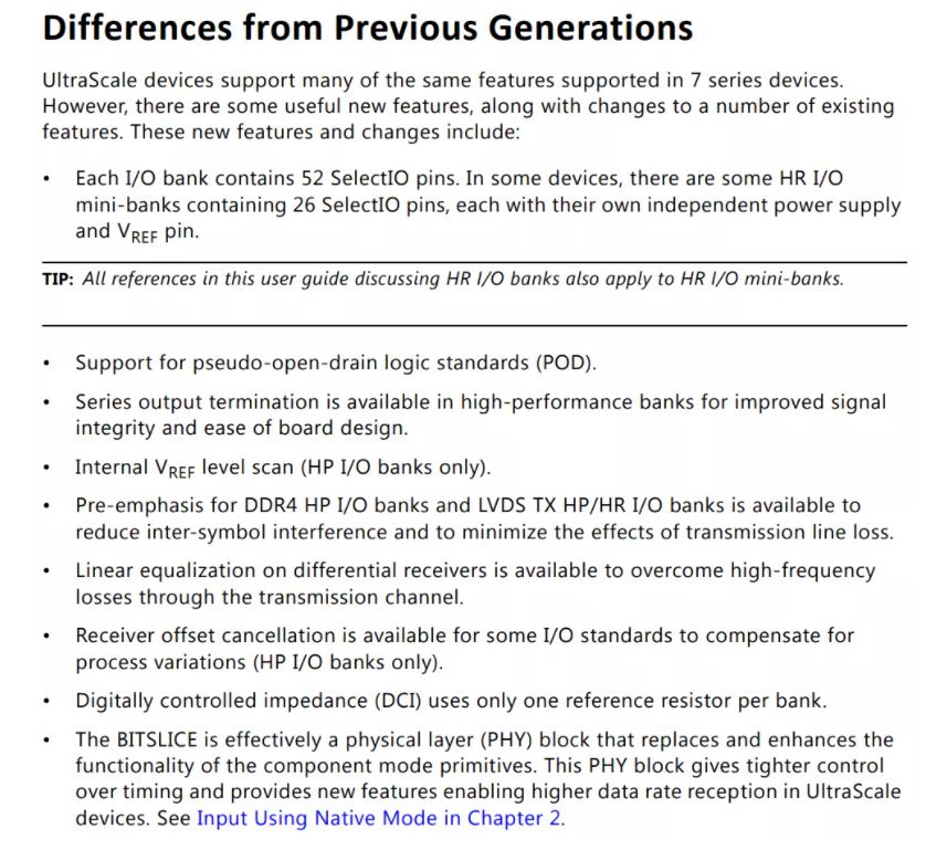 Xilinx FPGA中HP/HR/HD Bank的用途