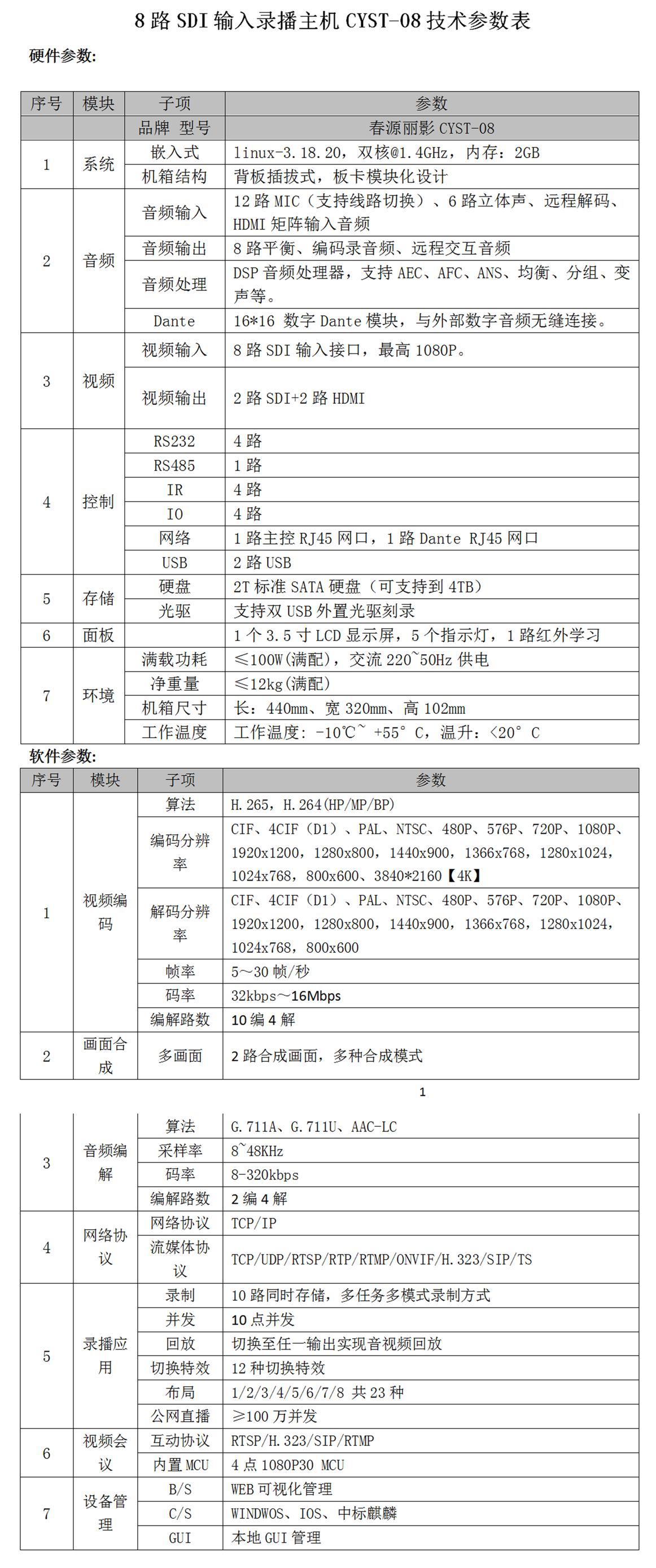 CYST-08多功能录播主机概述/特点/功能/应用