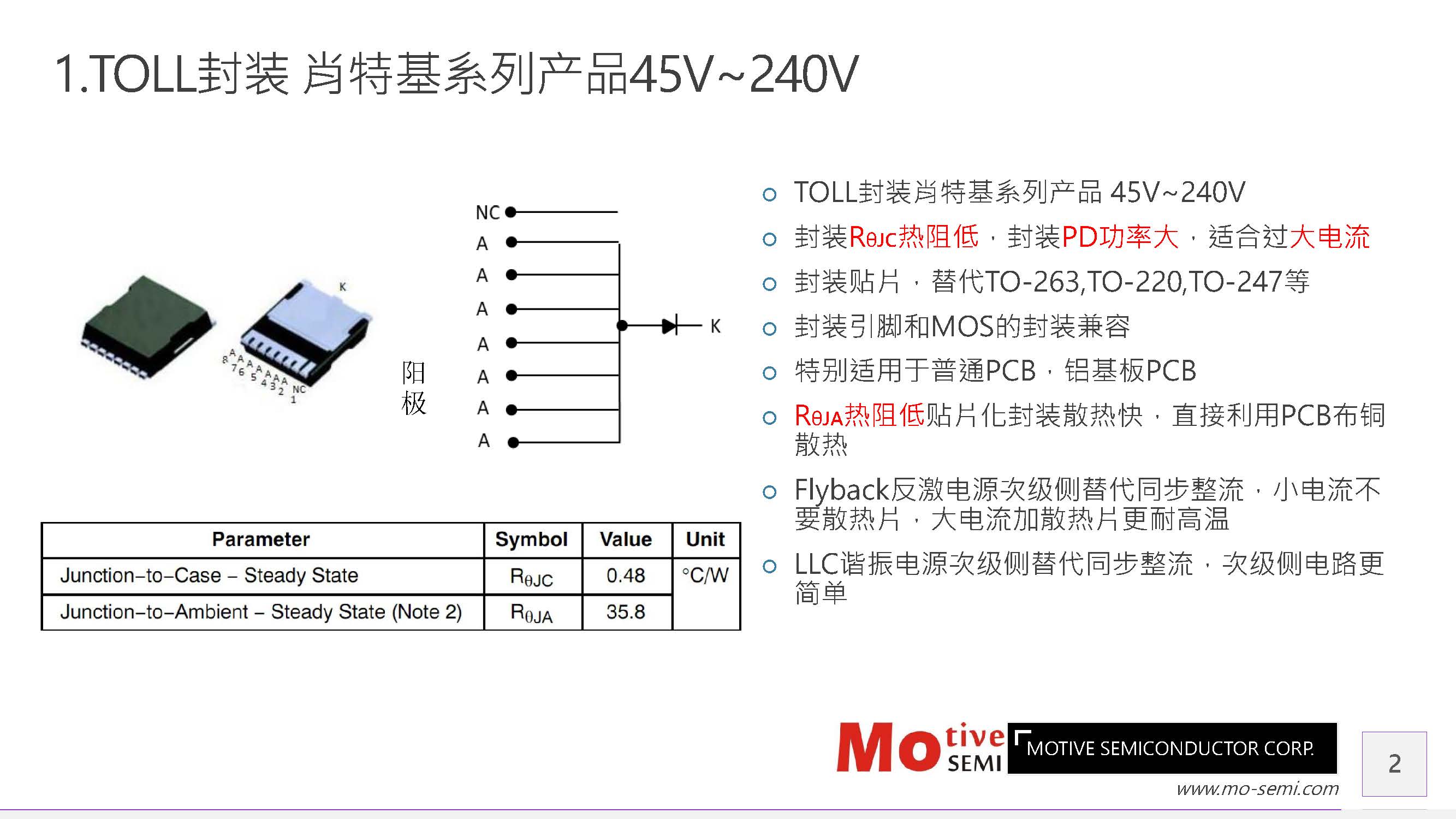 TOLL封装<b class='flag-5'>肖特基</b><b class='flag-5'>二极管</b>，功率型<b class='flag-5'>肖特基</b><b class='flag-5'>二极管</b>，贴片型功率<b class='flag-5'>肖特基</b><b class='flag-5'>二极管</b>