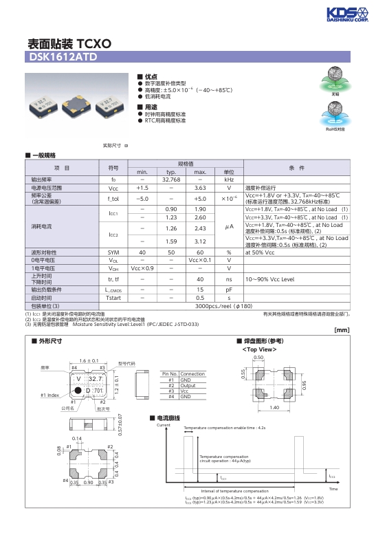 表面贴装 TCXO 汽车电子用 DSK1612ATD：精准驱动汽车电子的卓越<b class='flag-5'>之</b><b class='flag-5'>选</b>