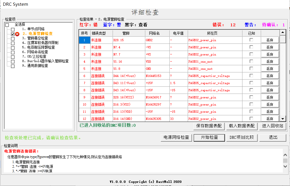 丰富的DRC检查功能