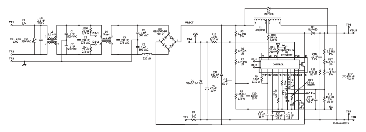 两<b class='flag-5'>个</b>并联HiperPFS-<b class='flag-5'>5</b> PFC IC的<b class='flag-5'>500</b> W PFC前端