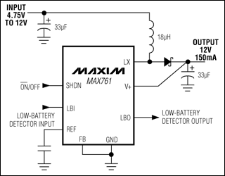 MAX761,MAX762:典型工作威廉希尔官方网站