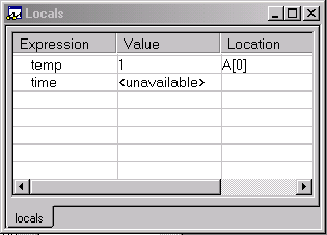 图10. IAR Embedded Workbench的局部变量窗口