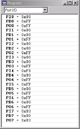 图14.  IAR Embedded Workbench显示的Register内容