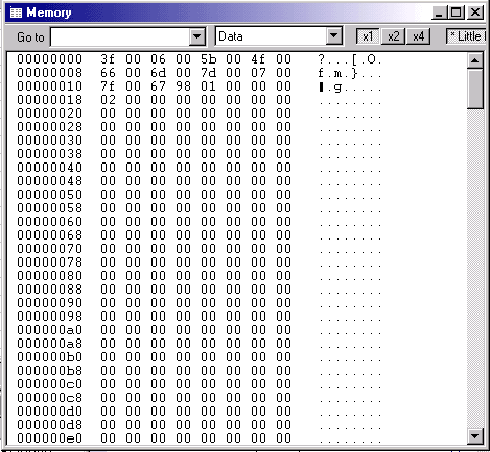 图13. IAR Embedded Workbench显示的Memory内容