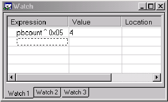 图11. IAR Embedded Workbench中表达式的Watch窗口