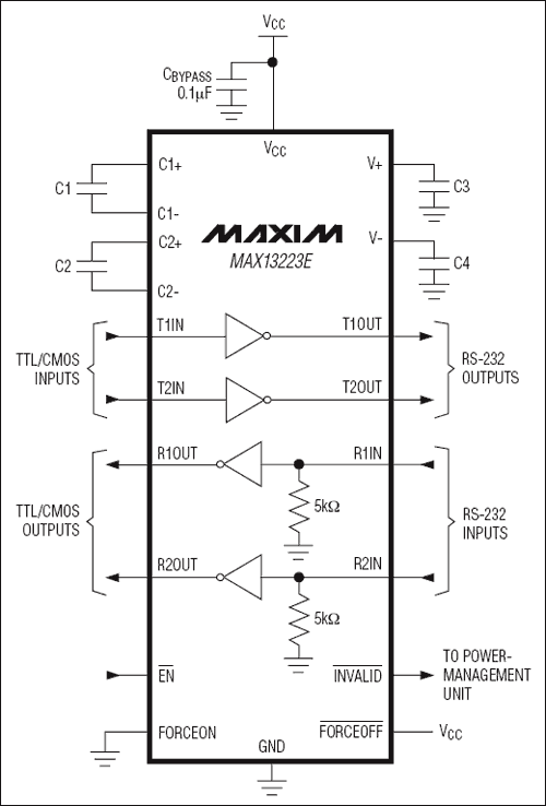 MAX13223E：典型工作威廉希尔官方网站