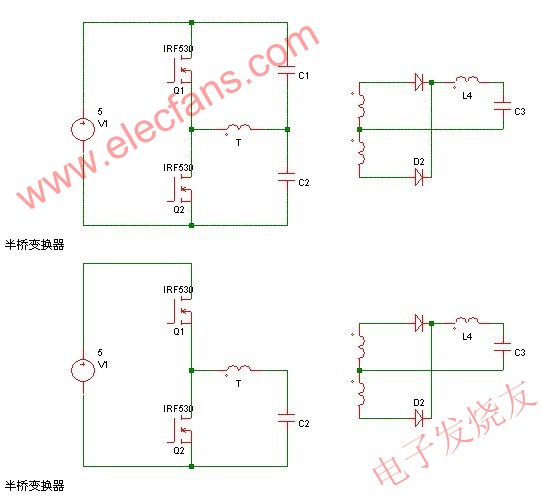 半桥变换器 www.elecfans.com