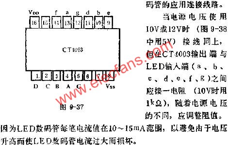 CT4003的管脚外引线排列及功用线路图  www.elecfans.com