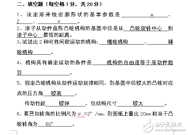 机械设计基础原理经典试题