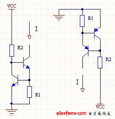 用两个三极管构成一个恒流源