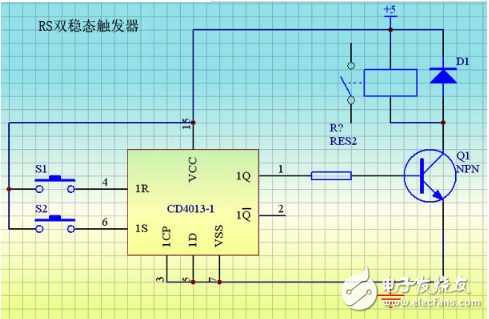 CD4013集成威廉希尔官方网站
信号传送特性及应用威廉希尔官方网站
（多地控制灯开关）