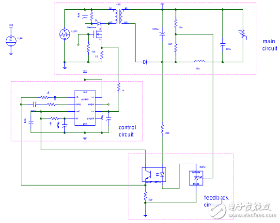 uc3845应用威廉希尔官方网站
图之UC3845反激式开关电源